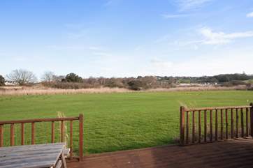 Escape to the decking and enjoy the peace and quiet in the sunshine