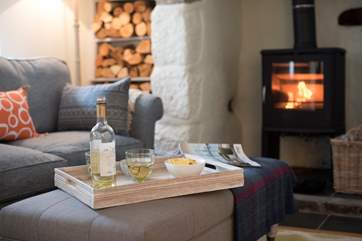 Relax by the fire.