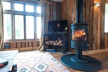 Relax in front of a roaring wood-burner.