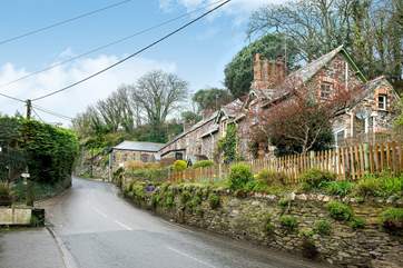Woodside Cottage is elevated above the main road through the village.