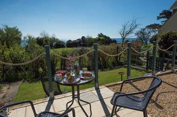 Its pretty patio also enjoys the same fabulous sea views - a great spot for breakfast.