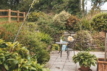 There is a seating area for you behind the barn.