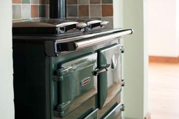 An oil-fired Rayburn provides a constant heat.