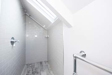 The walk-in shower in the first floor en suite shower-room.