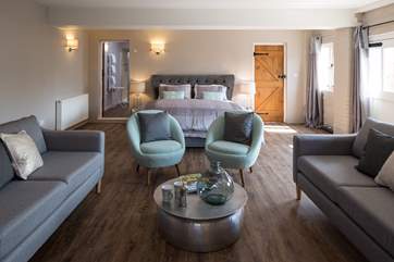 Spacious open plan living/bedroom area.
