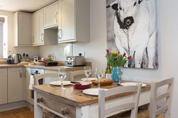 The kitchen is equipped as a true
home-from-home would be.
