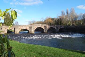 The River Exe is at the foot of the valley. This is the historic bridge at Bickleigh.