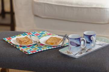 Or have breakfast toasting your toes by the wood burning stove.