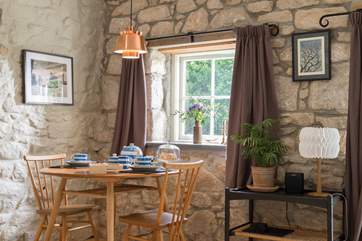Dine at the vintage table.