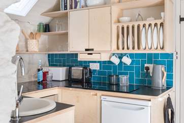 The small but perfectly formed hand-built kitchen.
