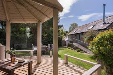 When the sun beats down why not sit in the shade of the gazebo.
