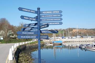 You can't get lost in Mylor Yacht Harbour! Castaways bar and restaurant is very popular.
