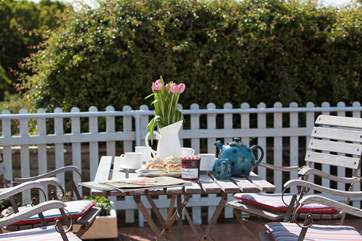 The patio is a fabulous place to enjoy a drink, some food and a good chat in the sunshine