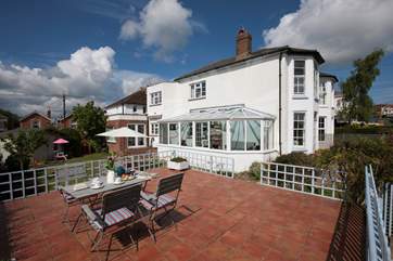 A view of the patio and conservatory