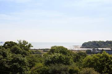 Stunning views from the master bedroom out to St Helens Bay