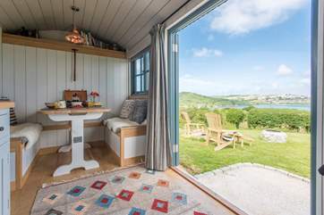The gorgeous view can be enjoyed from inside or outside.