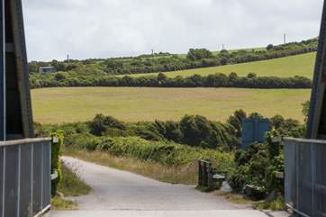 Looking back towards Tregwelan Shepherd's Hut from the Camel Trail.