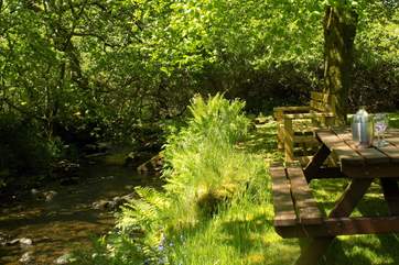 Picnic in your own private garden and watch the babbling brook flow by, simply heaven
