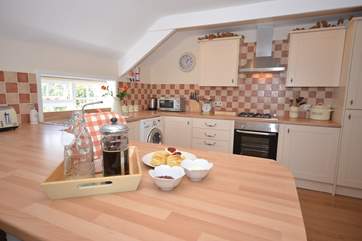 Well-equipped kitchen.