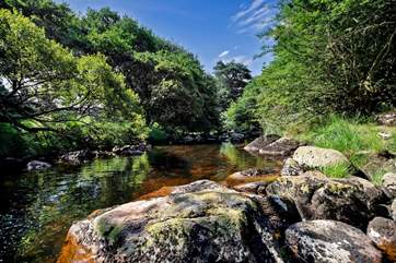 The beautiful River Tavy flows through the grounds of Lower Willsworthy.