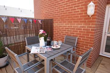 If the sun is shining, why not have your morning coffee on the decked balcony?