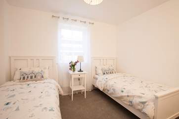 The beautiful twin bedroom is located on the ground floor, a sweet room for the children