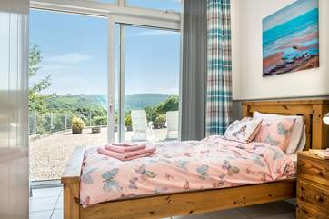 The second single bedroom - with more of that wonderful view.