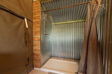 And a large walk-in shower.