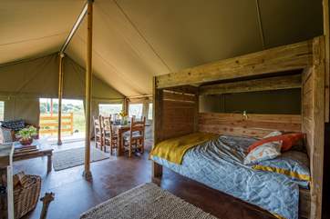 The cosy cabin bed.