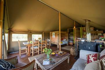 There is plenty of room to dine inside too.
