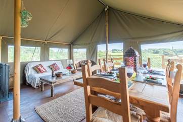 There is plenty of room to dine inside too (this is Twiga, but Tembo will look very similar).