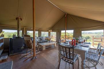 The living area is open plan with plenty of room for all.