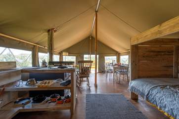 The glorious countryside views can be enjoyed from inside and out.