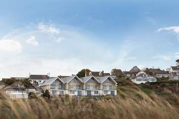A view of the apartments from the dunes.
