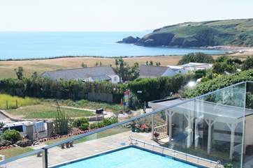 A view to the beach from the apartment.