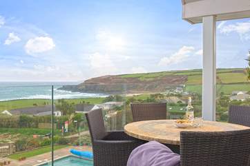 A balcony. The view.