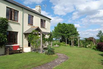 This is the front entrance to the farmhouse with the garden path to your dedicated parking area.