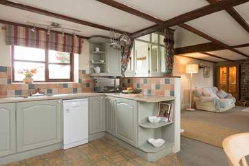 The kitchen is really well-equipped and well-planned.
