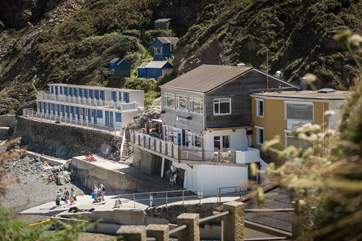 Schooners Bistro on the beach at Trevaunance Cove, one of many wonderful eating places in the village.