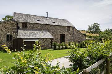 Looking back at the cottage from the meadow.