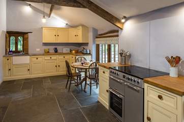 Spacious and well-equipped kitchen.