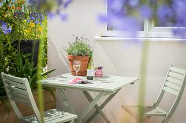 A sheltered spot for an evening glass of wine.