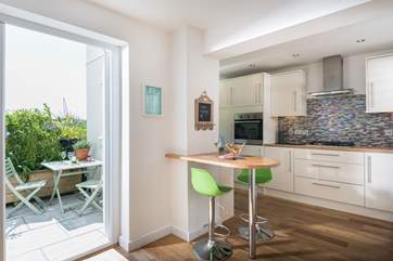 French doors open out to the patio.