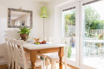 More French doors in the dining area.