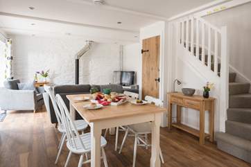 The dining-area in the open plan living room.