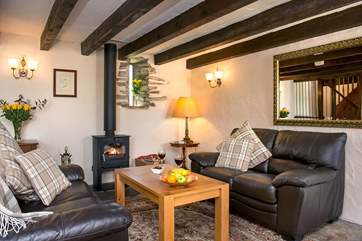 Plenty of room to chillout and relax in front of the wood-burning stove