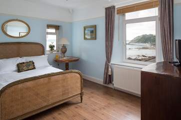 Bedroom 2 is a large and attractive bedroom with beautiful views out to sea and over to Meadfoot Beach.