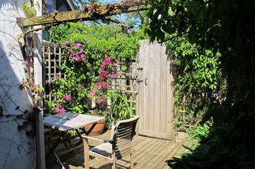 The ground floor patio-area is a real sun-trap. This private and enclosed area is accessed via the ground floor bedroom.