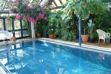 Delightful shared heated indoor swimming pool.