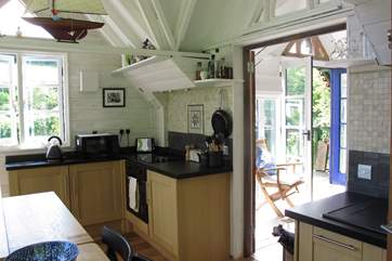 Well-equipped kitchen.